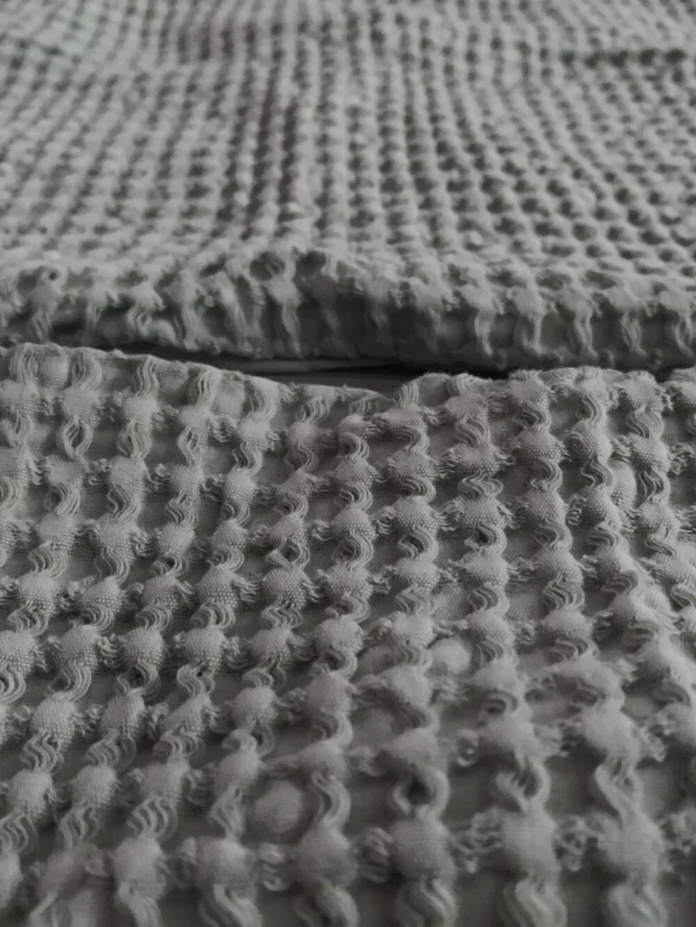 Nicole Miller Sage Green Waffle Weave Cotton Pillow Shams Set of 2 (26x20)